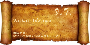 Valkai Tünde névjegykártya